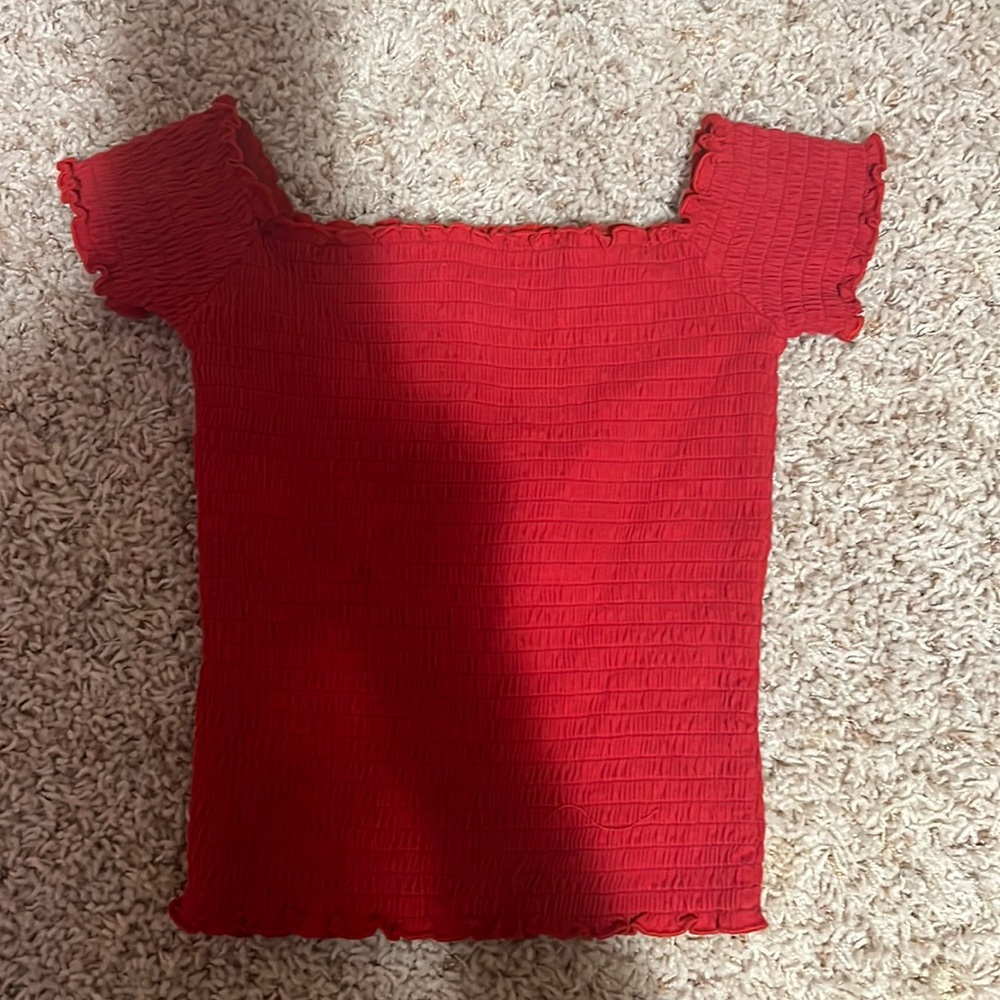 Red off the shoulder top